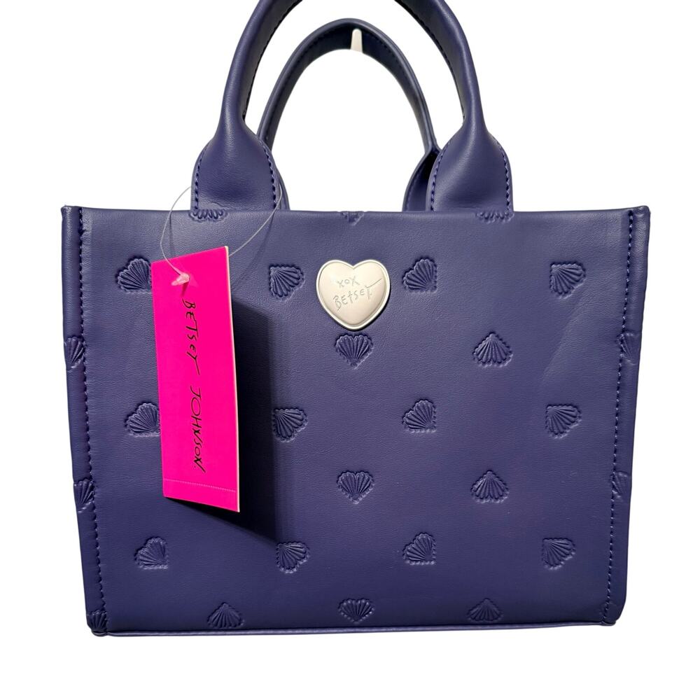 NWT Betsey Johnson Satchel
Tote Purse Navy Shell Hearts
XOOLIVE